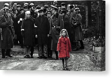 Girl with red coat publicity photo Schindlers list 1993 Canvas Print ...