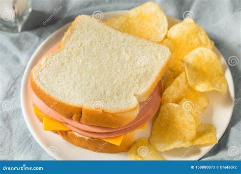 Homemade Bologna and Cheese Sandwich Stock Image - Image of meal, fast ...