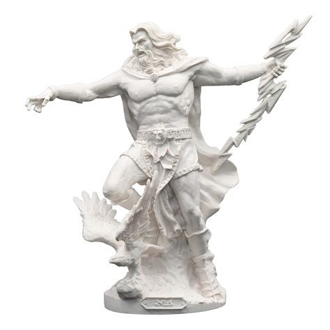 Handmade Alabaster Zeus Holding a Lightning Bolt and an Eagle Statue 10.5 in - agrohort.ipb.ac.id