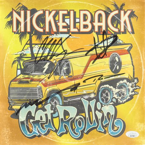 Nickelback Band-Signed "Get Rollin" Album Cover Insert with Chad ...