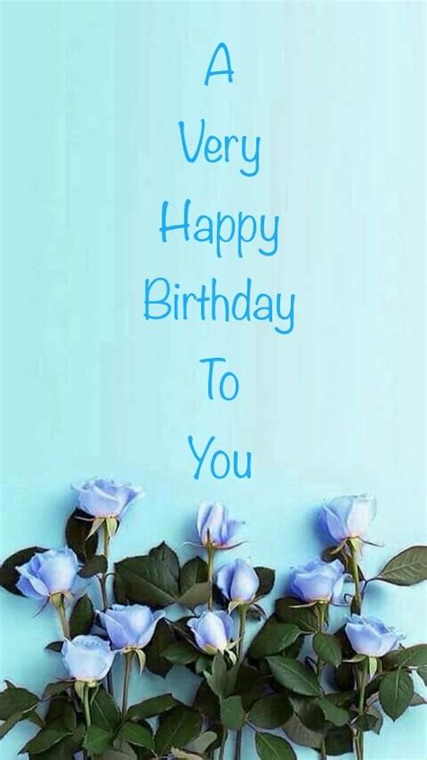 Happy Birthday, blue roses, blue background | Happy birthday wishes messages, Happy birthday ...