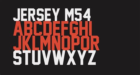 Jersey M54 free Font - What Font Is