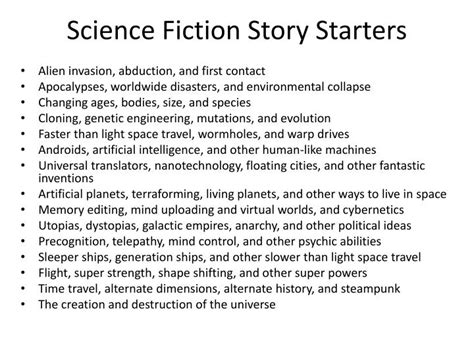 PPT - Science Fiction Story Starters PowerPoint Presentation - ID:2116845