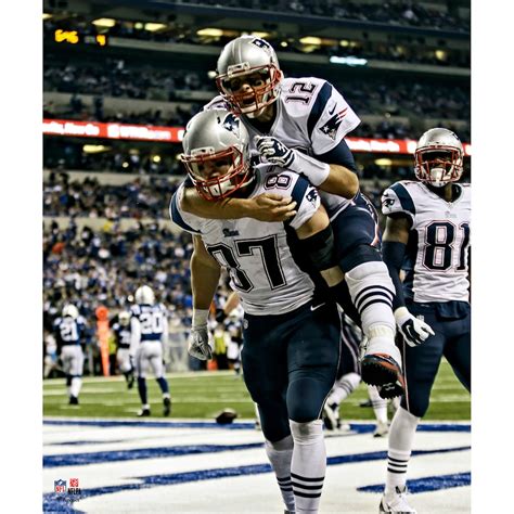 Tom Brady and Rob Gronkowski New England Patriots Unsigned Touchdown ...