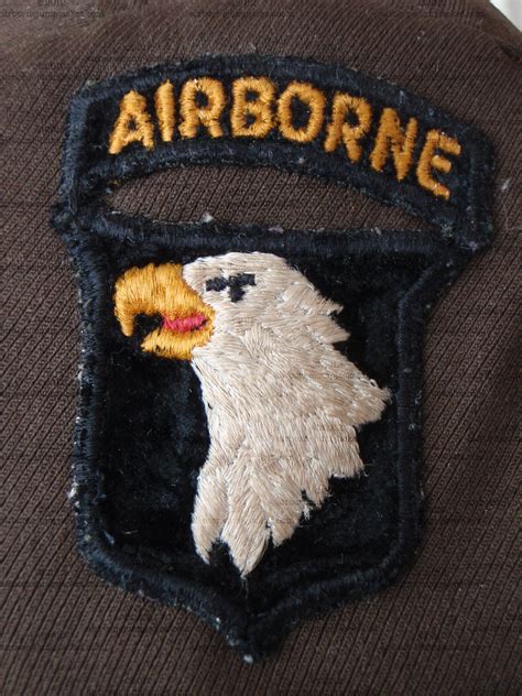 WWII US 101st Airborne Division Patch Type 8 Sewn on a Paratrooper 506th PIR Uniform ...