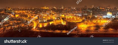 Night Panorama Skyline Jerusalem Stock Photo 78687910 | Shutterstock