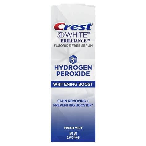 Crest 3D White Brilliance Hydrogen Peroxide Fresh Mint Whitening Boost ...