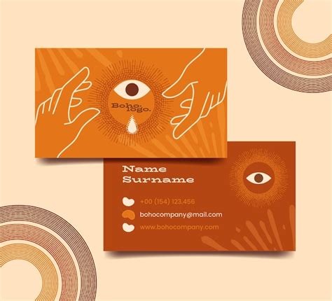 Free Vector | Flat boho horizontal business card template