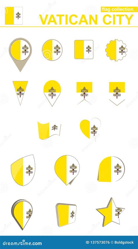 Vatican City Flag Collection. Big Set for Design Stock Vector ...