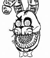 Nightmare Bonnie Drawing  Fnaf coloring Pages Coloring Sketches sketch template