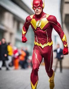 Flashy Flash Cosplay Fancy Dress. Face Swap. Insert Your Face ID:895025