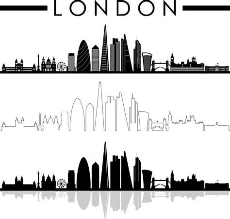 LONDON SKYLINE Outline Silhouette Vector Svg Eps Jpg Png - Etsy