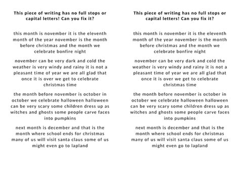 Capital letters and full stops | Teaching Resources