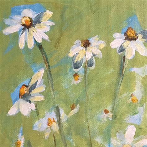 Daisy field painting- painted for my daughters birthday #giftideas #gifts #uniquegifts #art # ...