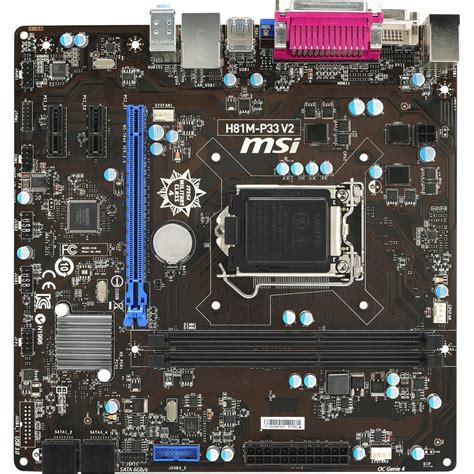 MSI H81M-P33 V2 Desktop Motherboard, Intel Chipset, Socket H3 LGA-1150 ...