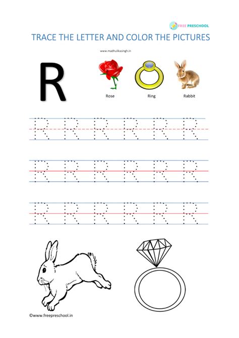 Alphabet Tracing Letter Rr - Free Preschool