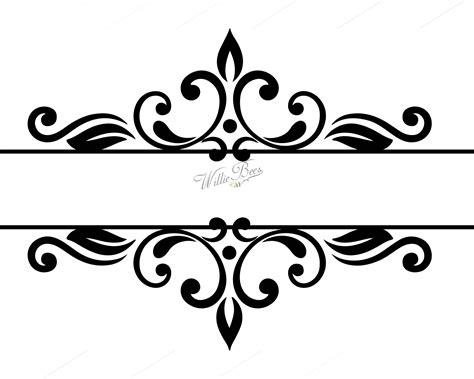 Split Monogram Frame Monogram Frame Svg Split Monogram