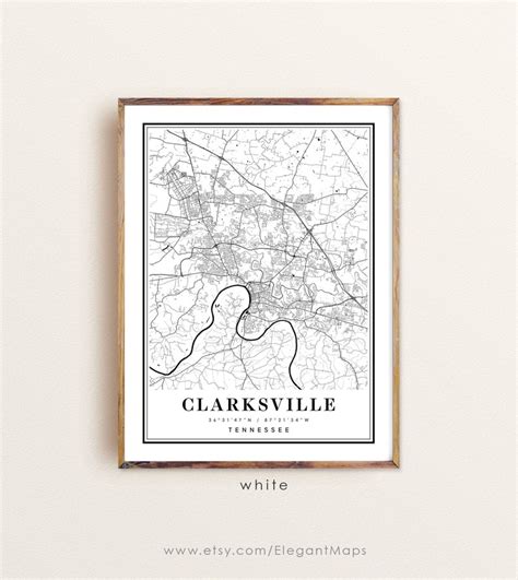 Clarksville Tennessee Map Clarksville TN Map Clarksville - Etsy