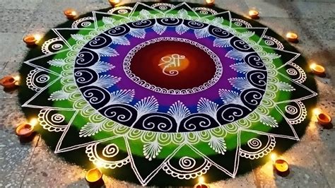 Innovative and Creative Diwali Special Sanskar Bharti Rangoli design ...