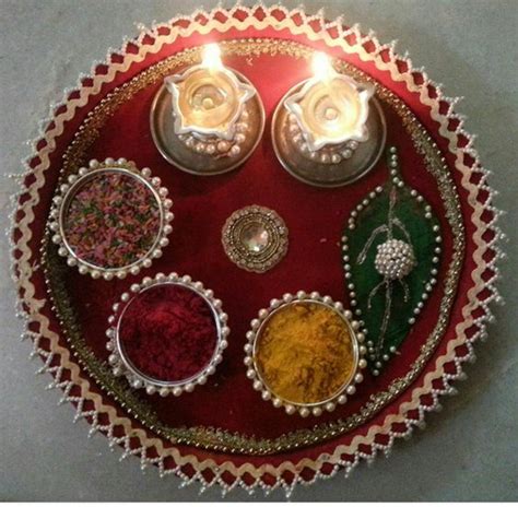 T a s Arti Thali Decoration, Kalash Decoration, Diwali Diy, Diwali ...