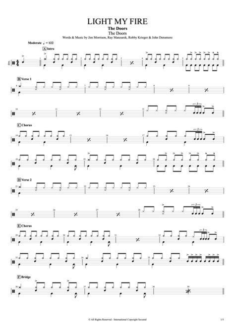 Light My Fire Tab by The Doors (Guitar Pro) - Full Score | mySongBook