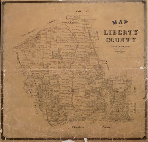 1895 GLO map of Liberty County, Texas | Liberty county, Liberty, Map