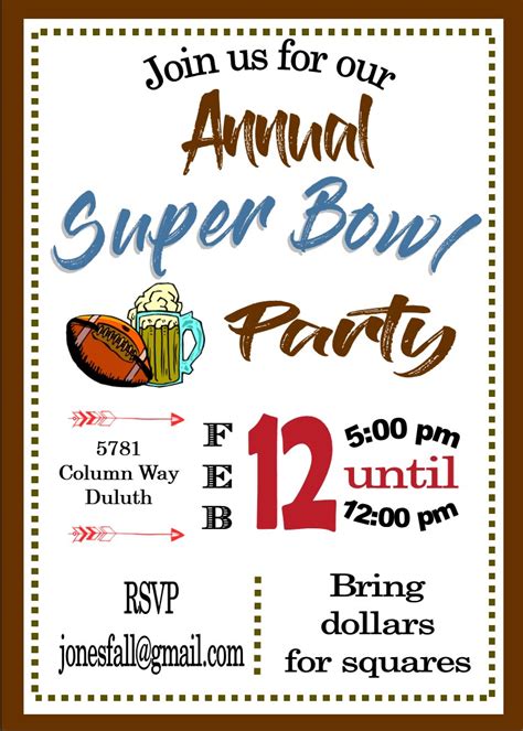 Super Bowl Party Invitations 2021