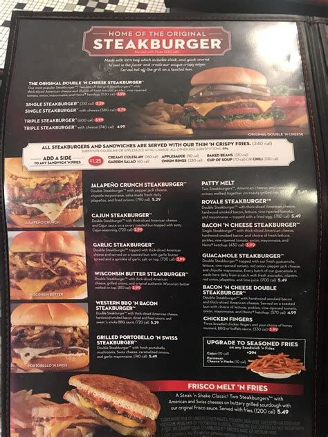 Steak N Shake Menu Nutrition | Blog Dandk