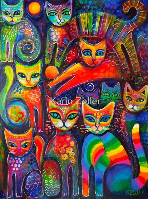 "Rainbow cats acrylics" by Karin Zeller | Redbubble