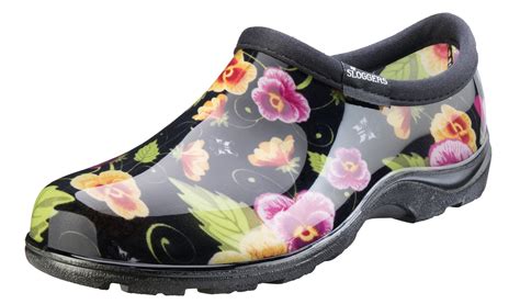 Sloggers - Sloggers Women's Rain & Garden Shoes - Black Pansy Print ...