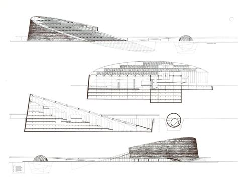 © Snøhetta | Library architecture, Library plan, Section drawing