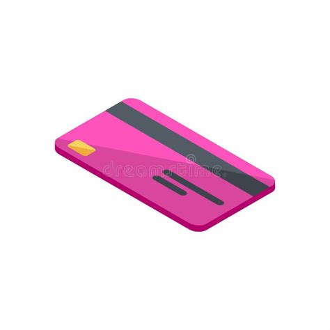 Pink Credit Card, Bank Card, Isometric, Finance, Business, No Background, Vector, Flat Icon ...