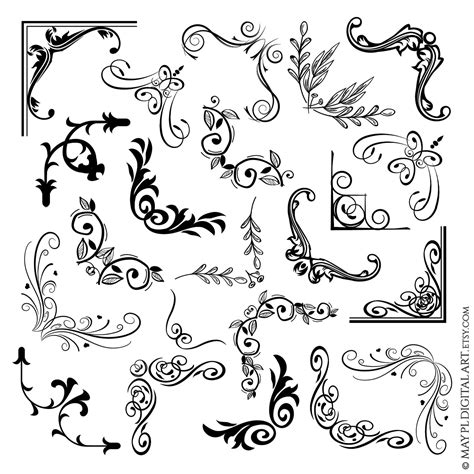 Free Corner Flourish Clipart Cross