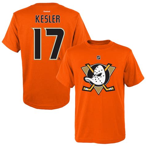 Reebok Ryan Kesler Anaheim Ducks Youth Orange Name and Number Player T ...