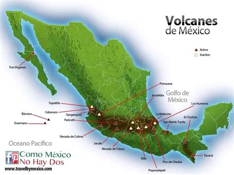 MAPA DE MEXICO CON ZONAS VOLCANICAS | Volcanes, Mares de mexico, Mapa de mexico