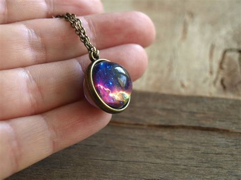 Nebula necklaceNebula pendant Planet jewelry Blue by ShoShanaArt