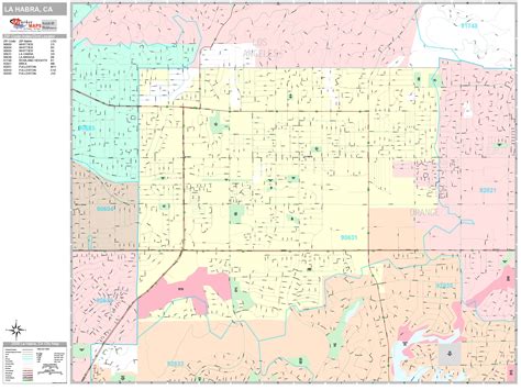 La Habra California Wall Map (Premium Style) by MarketMAPS