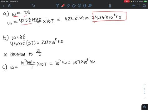 SOLVED: The Larmor Precession Frequency is the frequency at which nucleus whose magnetic moment ...