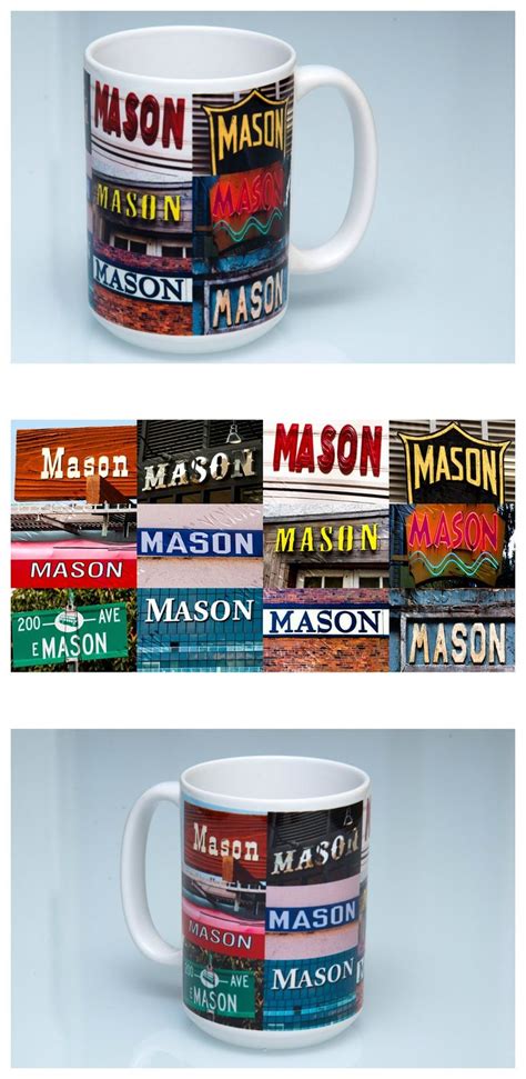 Personalized Coffee Mug Featuring the Name MASON in Photos of - Etsy ...