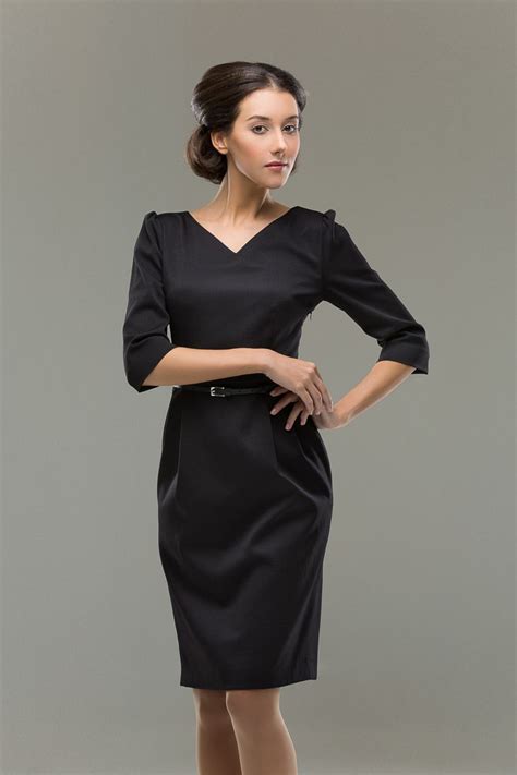 Elegant classic black pencil dress with belt | Black pencil dress, Dresses, Fashion