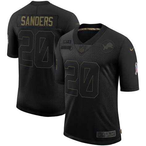 Men's Nike Barry Sanders Black Detroit Lions 2020 Salute To Service ...