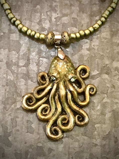 Octopus Necklace, Tentacles, Octopus Pendant, Resin Necklace, Handmade Jewelry, Ocean Necklace ...