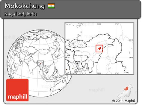 Free Blank Location Map of Mokokchung