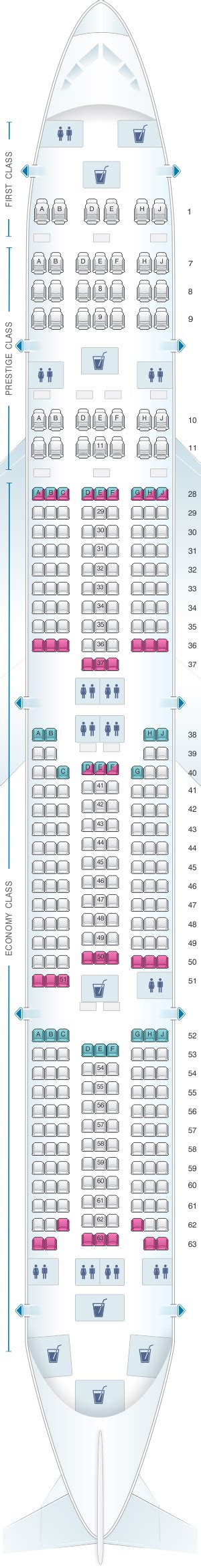 Seat Map Korean Air Boeing B777 300 338PAX | SeatMaestro