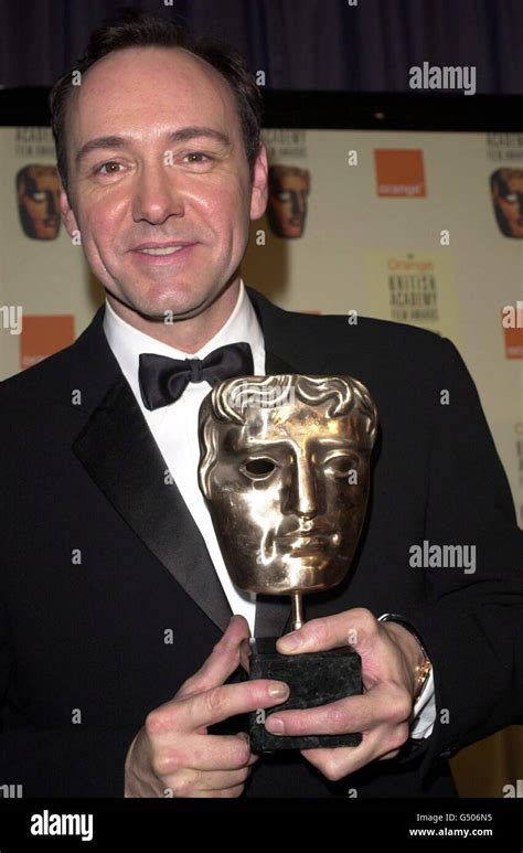 Actor Kevin Spacey with his Best Actor BAFTA for American Beauty at the Orange British Academy ...