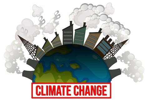 Free Vector | Earth Climate Change Pollution Danger in Cartoon Style
