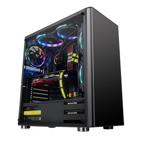 Thermaltake V200 Tempered Glass Edition Mid Tower Case + Thermaltake 600w 80 plus actve PSU - CA ...