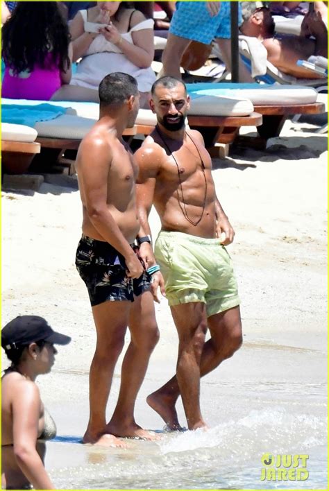 Soccer Star Mohamed Salah Bares Ripped Body at the Beach in Greece ...