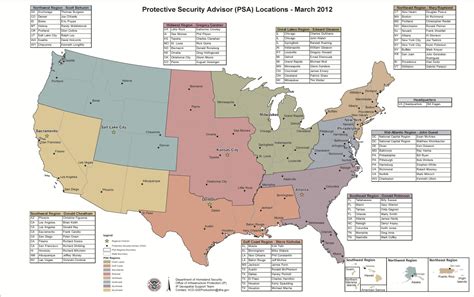 DHS Protective Security Advisor (PSA) Names and Locations March 2012 | Public Intelligence