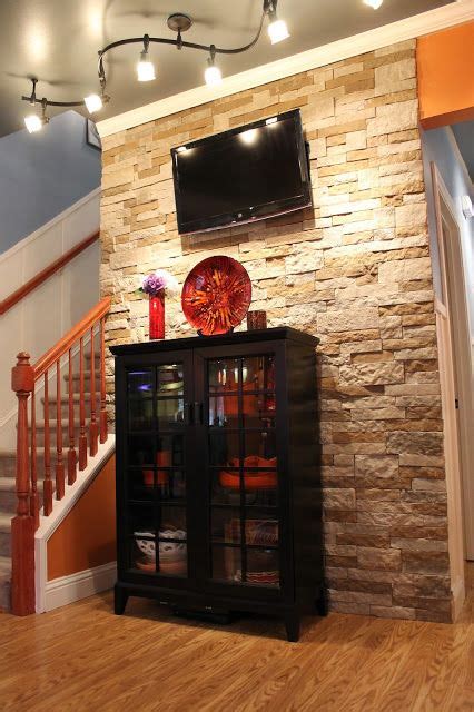 diy stone accent wall, concrete masonry, diy, products | Stone accent ...